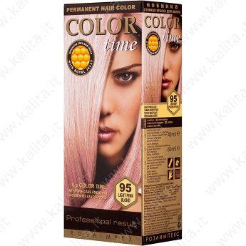 Tinta per capelli N° 95 Biondo Rosato  "Color Time" con Pappa Reale e Vitamina C