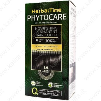 Tinta per capelli nutriente senza ammoniaca 3N Cioccolato amaro "Herbal Time Phytocare"