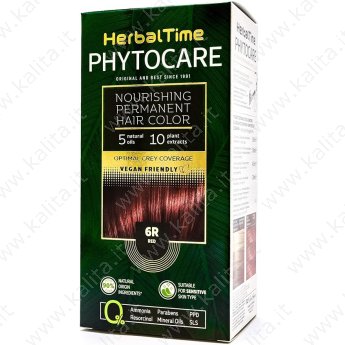 Tinta per capelli nutriente senza ammoniaca 6R Rosso "Herbal Time Phytocare"