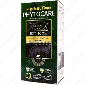 Tinta per capelli nutriente senza ammoniaca 4V Melanzana "Herbal Time Phytocare"