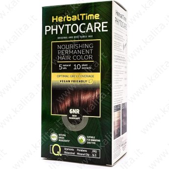 Tinta per capelli nutriente senza ammoniaca 6NR Mogano intenso "Herbal Time Phytocare"