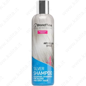 Shampoo-tinta Silver №4 effetto anti-giallo ottimo per i capelli bianchi "Blond Time" 200ml