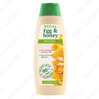 Shampoo con 95% di estratti naturali "Regal - Uovo e miele" 400ml